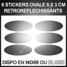6 Bandes adhésives réfléchissantes pour signalisation sur casque 8x3 cm