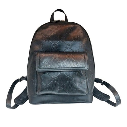 Gucci black embossed backpack - black,