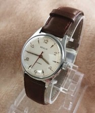 Ancienne Montre Unisexe Vintage Watch REGLIA Mécanique Cuir Métal Argenté