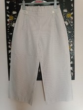 Pantalon 3/4 Femme, Zara, Rayé Marine/Crème, Taille S