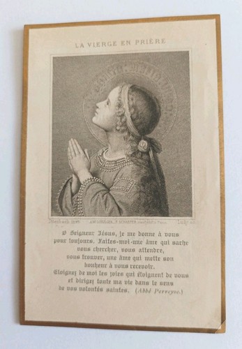 Ancienne image pieuse souvenir - pieuse,