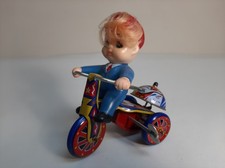 Ancien jouet mécanique TRICYCLE - Tôle - MTU