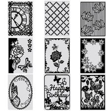 9Pcs Classeur de gaufrage Plastique Dossiers de Gaufrage 9 Motifs Différents ...