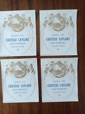 Lot 4 étiquettes anciennes vin Château Caplane Sauternes Bordeaux