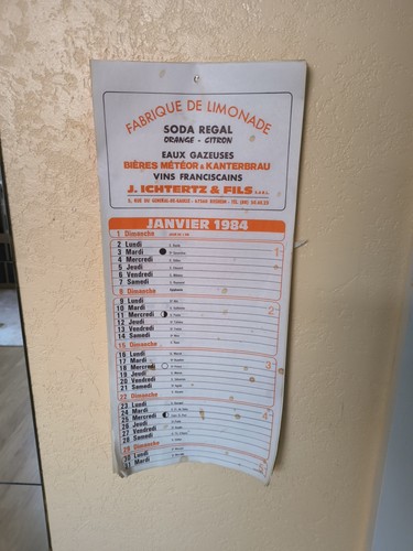Calendrier vintage fabrique - vintage,