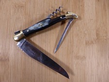 Couteau pliant LAGUIOLE 3 pièces G DAVID corne Thiers TB état FRANCE