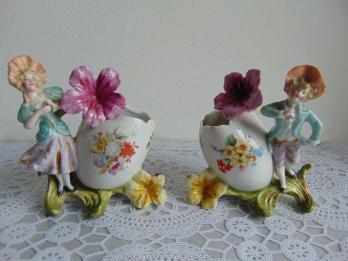 œuf bouquetière porcelaine - œuf,