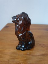 Flacon vide vintage Avon en verre fumé forme de lion 75ml