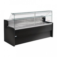 Vitrine réfrigérée vitre droite avec réserve noire - Longueur 200 cm,  220 V - M