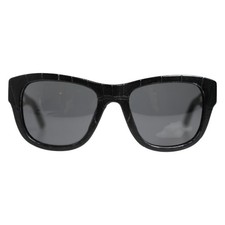 Lunettes DOLCE & GABBANA DG4177 Noir Cadre En Cuir Verre Teinté RRP 8050USD
