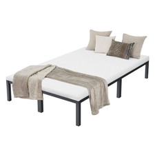 Cadre de lit en acier sommier à lattes anthracite chambre à coucher 120 x 200 cm