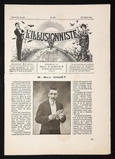 Revues L'illusionniste Magie Prestidigitation Février 1914 M. Max CADET