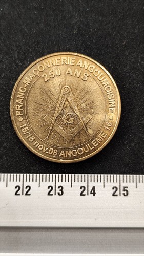 Jeton 250 ans franc maconnerie - jeton, franc-maconnerie