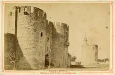 France, Aigues-Mortes, Porte de la Gardette et Tour de Constance, ca.1870, vinta