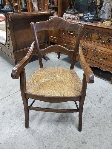 Fauteuil paille ancien - paille,