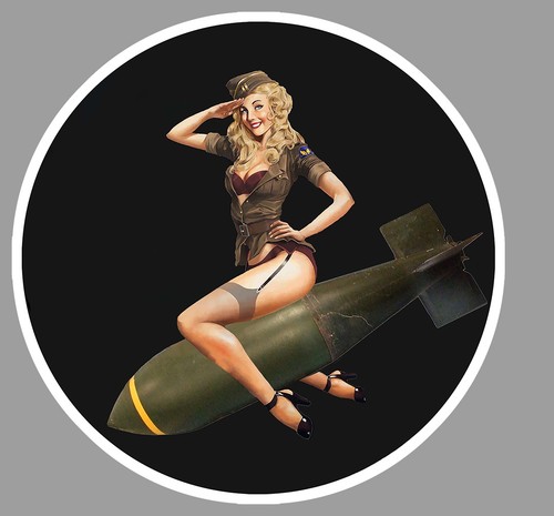 Sticker pinup bomb pin - bomb, pin-up