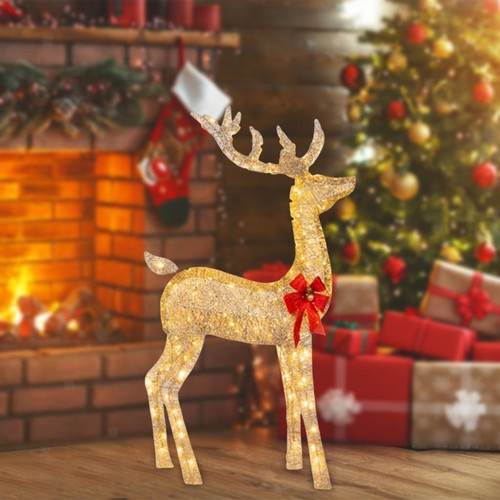 Cerf noël éclairé en - cerf,
