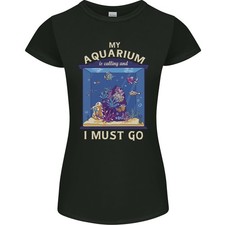 Mon Aquarium Appelle T-Shirt Femme Coupe Petite Tropical Fish Tank