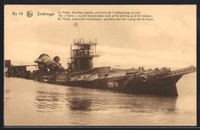 CPA Zeebrugge, Le Thétis, torpilleur anglais, coulé lors de L´embouteillage du  