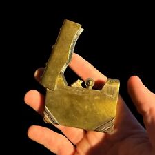 Ancien Briquet De Poilus En Laiton & Bronze & Trompé L’œil Livre & PGM