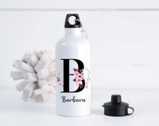 Gourde Personnalisée Prénom, Initiale Fleuri, Gourde Isotherme 500ml