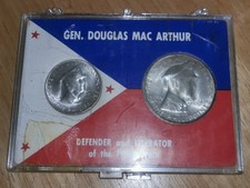 set lot douglas mac arthur philippines centavos 1 peso 1947 silver argent