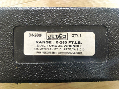 Jetco 250f dial ratcheting - jetco,