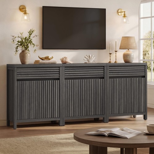 Fluted modern sideboard - 87",