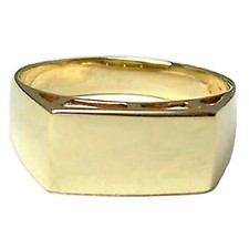 Anneau Chevalier en or Jaune 18 KT À Bande Poli pour Homme Aussi Auriculaire