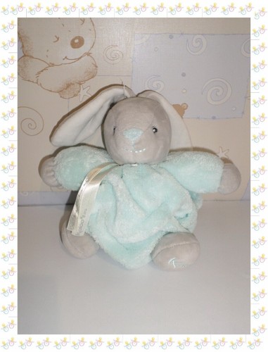 Doudou lapin boule vert - lapin,