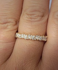 Bague anneau alliance or jaune diamants moissanites 0,77ct