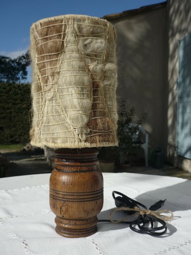 Lampe pied bois abat jour - pied, abat-jour