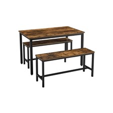 Ensemble Table Et Banc Style Industriel En Bois Et Métal Pour Cuisine Meubles