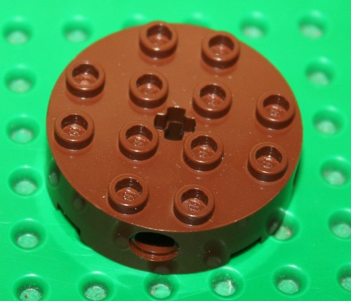 Lego redbrown brick round 4x4 - round,
