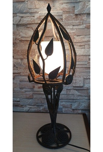Lampe champignon fer forgé - lampe,
