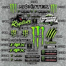 Autocollants Monster Energy, autocollants de moto, pour motos, casques,...