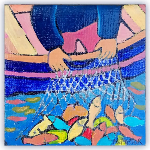 Tableau bateau filet de - bateau,,