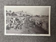 CPA CANNES LA PLAGE DE SABLE LES BAIGNEURS