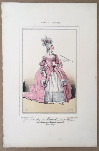 Lithographie costume marquise - costume,