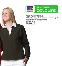 POLO RUBGY FEMME Manches longues KAKI Taille : S, M, L et XL