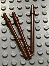 3 x LEGO RedBrown Bar 6L with Thick Stop 63965 / set 10236 9469 9495 3862 10210