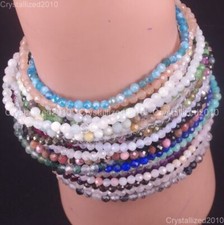 Bracelet extensible en argent 925, pierre précieuse ronde à facettes...