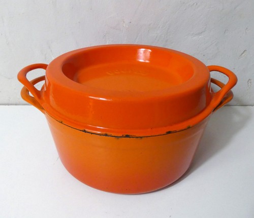 Grande cocotte fonte orange - en,