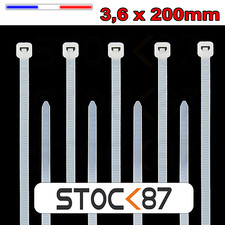 2606W#  20 à 100pcs attache câble blanc type serflex rilsan 200 x 3,6 mm