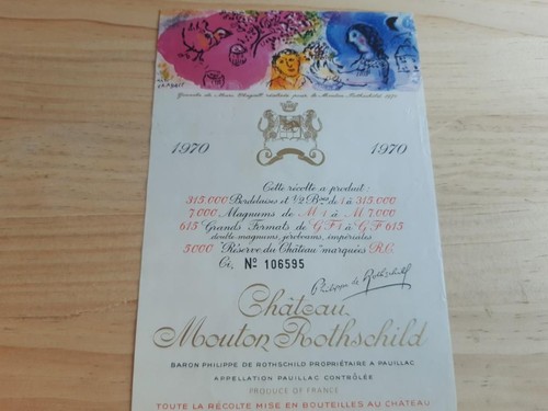 étiquette vin chateau mouton - étiquette,