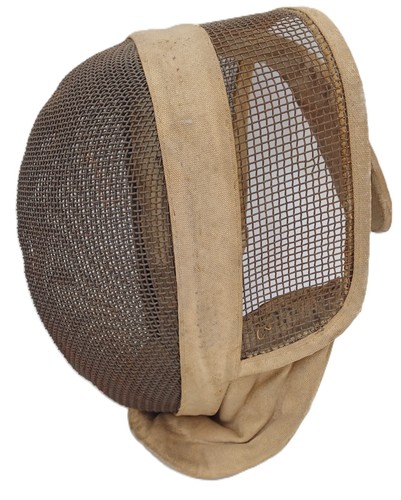 Ancien casque escrime cuir - ancien, d'escrime