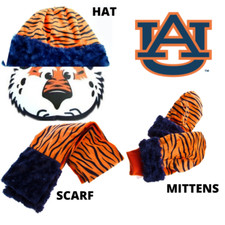 AUBURN  MITTENS TOBOGGAN HAT