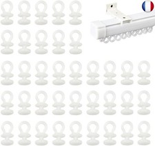 DCQQ 100 PCS Glisseur pour Rail Rideau Glisseurs pour Rail à Rideaux Glissement 
