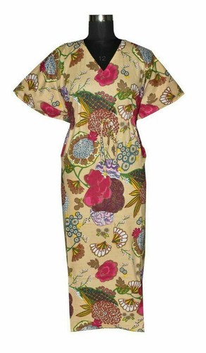 Maxi robe caftan - beige, indien
