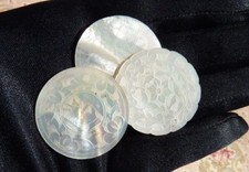 LOT 3 ANCIENS JETONS en NACRE GRAVÉ au DÉCOR D'OISEAUX DÉBUT XIXe